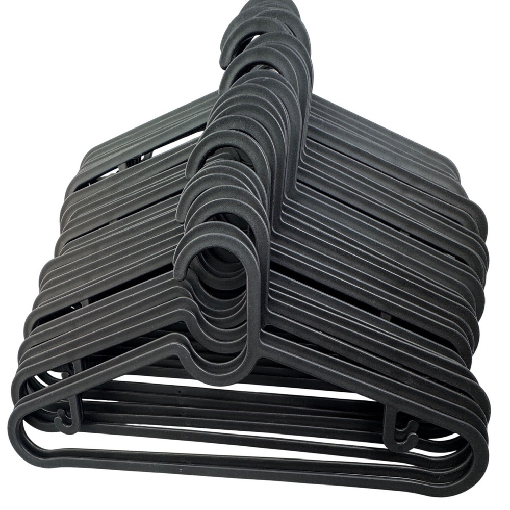 IKEA Spruttig Black Plastic Hangers Set of 33 Space Saving Slim Design 22092